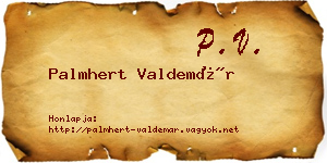 Palmhert Valdemár névjegykártya